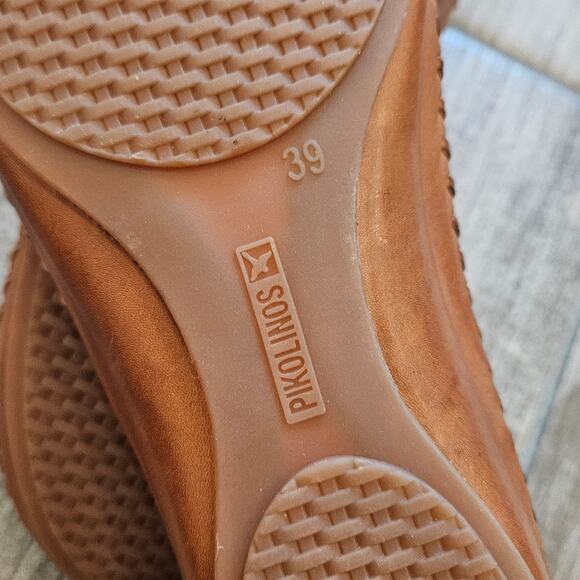 Pikolinos Puerto Vallarta Brandy Leather Mary Jane Flat Women’s 39 US 8.5 Cutout - Picture 11 of 12